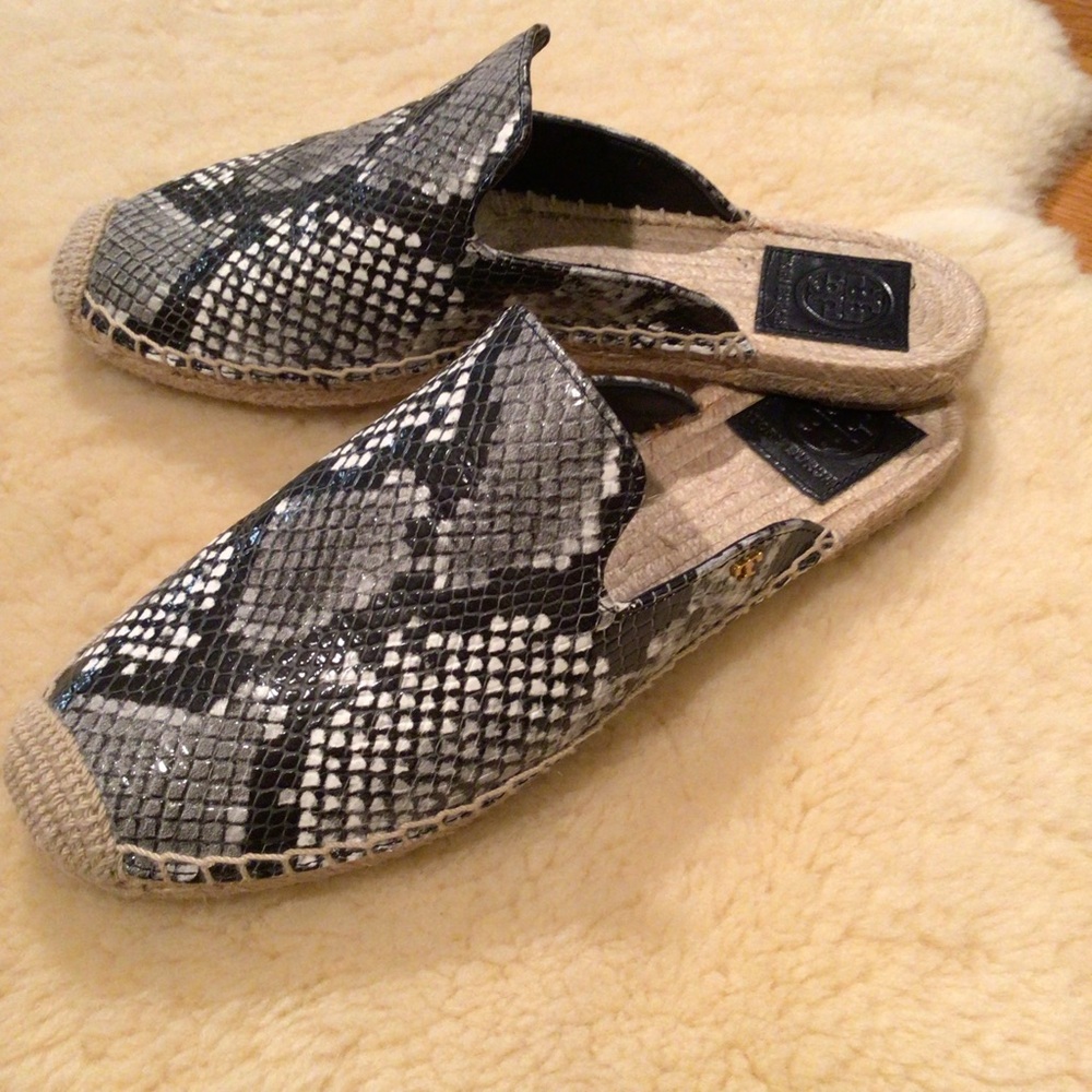 Tory Burch Max snake print espadrille mules